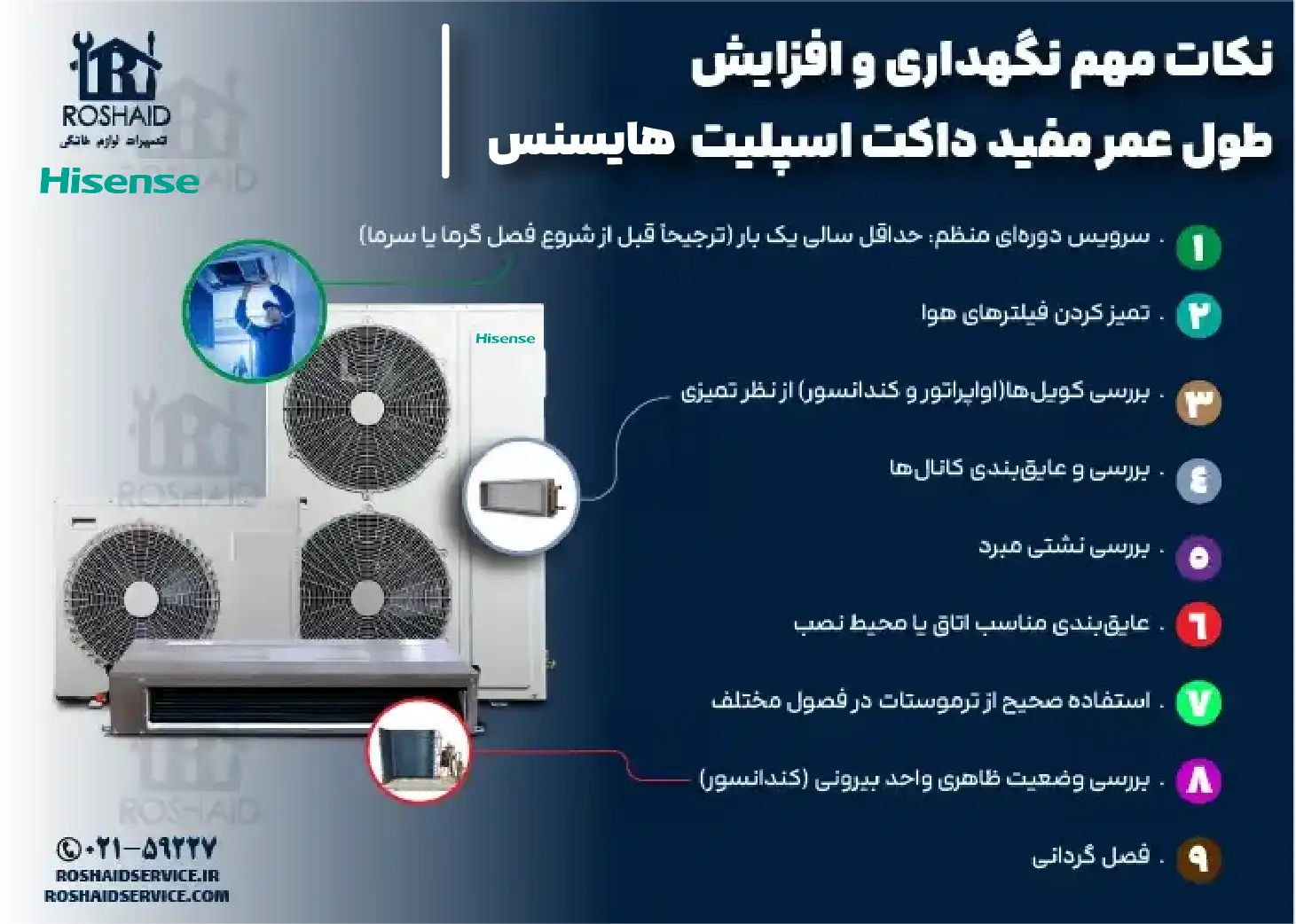 نکات مهم نگهداری و افزایش طول عمر مفید داکت اسپلیت هایسنس